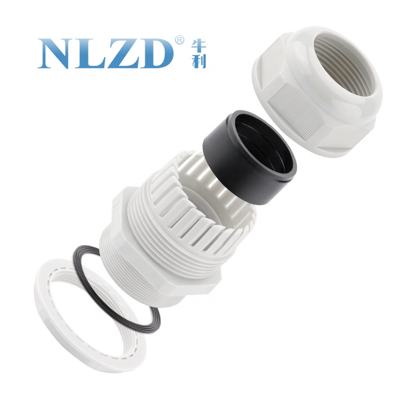 Wholesale IP68 pg11,  High Quality white Black Grey Electrical Waterproof  with Nut  Plastic Nylon PG Cable Gland/
