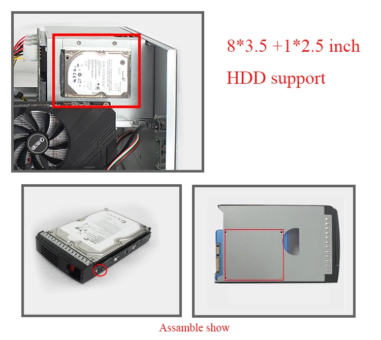 8 Bay storage server nas case with hot swap network Enclosure Server chassis support MATX