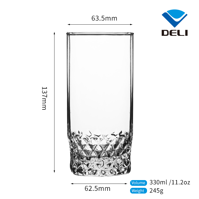 Custom Designs Wholesale 11.2oz 330ml Milk Juice Long Creative Glass Cup