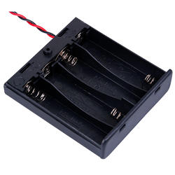 4 AA / 3 AA / 2 AA battery box Stainless steel spring box with lid No. 5 battery box