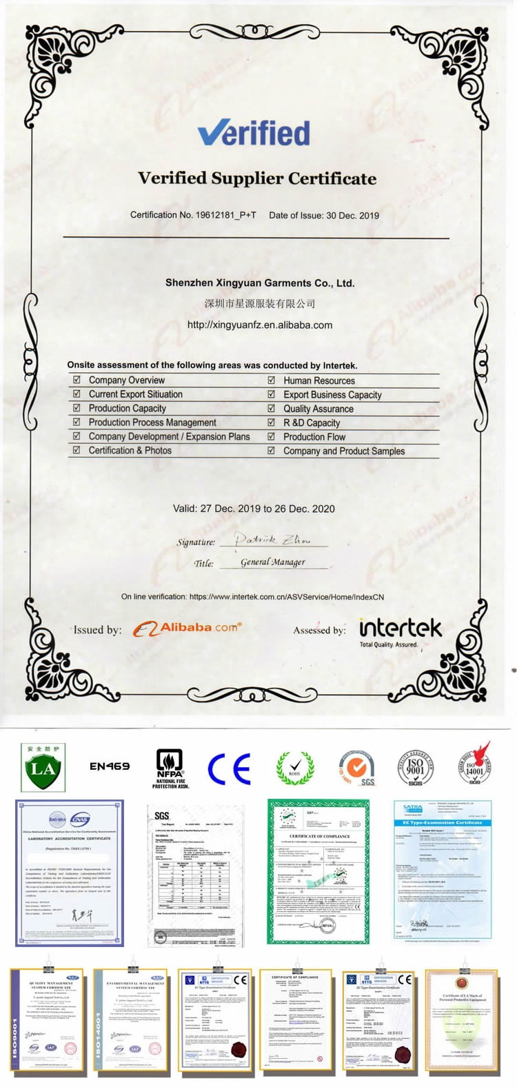 Factory Supply NFPA 2112 EN 11612 Flame Resistant FRC FR Fire Retardant Coverall