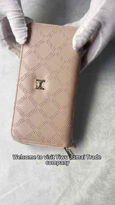 Portafoglio lungo da donna con doppia cerniera portamonete in