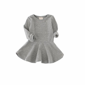 Solid Color Spring Autumn Children Clothes Girl Long Sleeve O-neck Mini Dress Baby Girl Dress Children Vestido Infantil Clothing