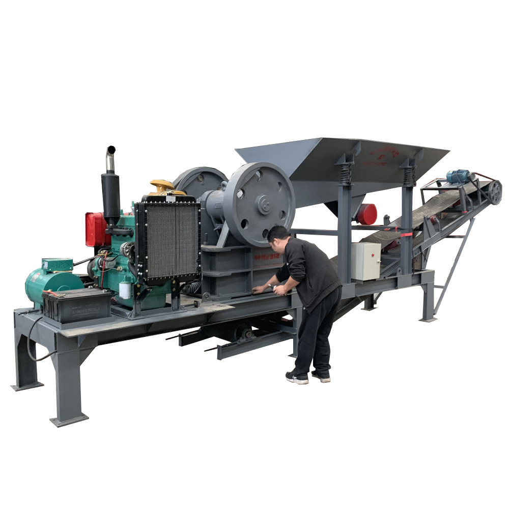 Небольшой мобильный каменный дизельный двигатель Щековая дробилка с экраном, дизельный двигатель мини каменная прочная дробилка, дробилка минерального бетона