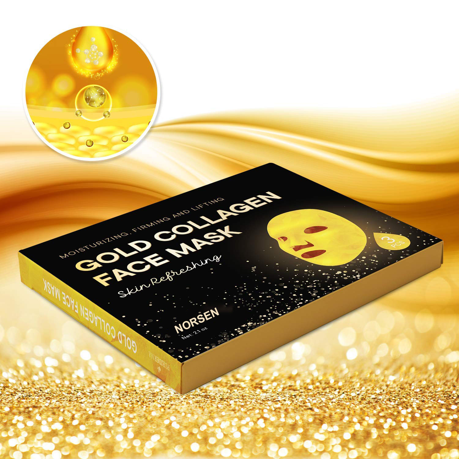 OEM Private Label Skin Care Moisturizing Anti Aging Gold Collagen Face Mask