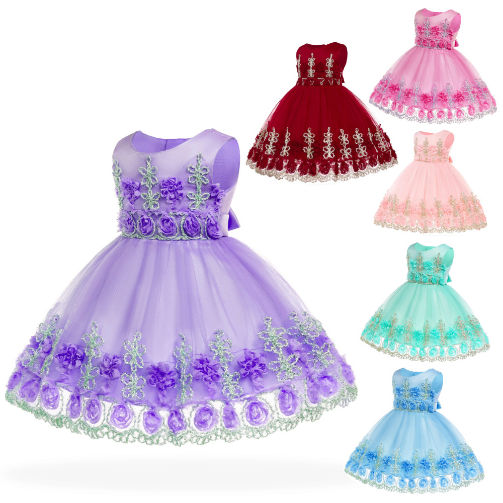 Новое поступление, Интернет-магазин, летнее модное платье без рукавов с круглым вырезом, оптовая продажа, бутик, детское платье для девочек