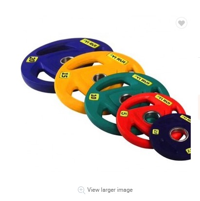 Заводские прямые недорогие аксессуары для фитнеса/цветная прорезиненная пластина для штанги/пластина для штанги с 3 отверстиями