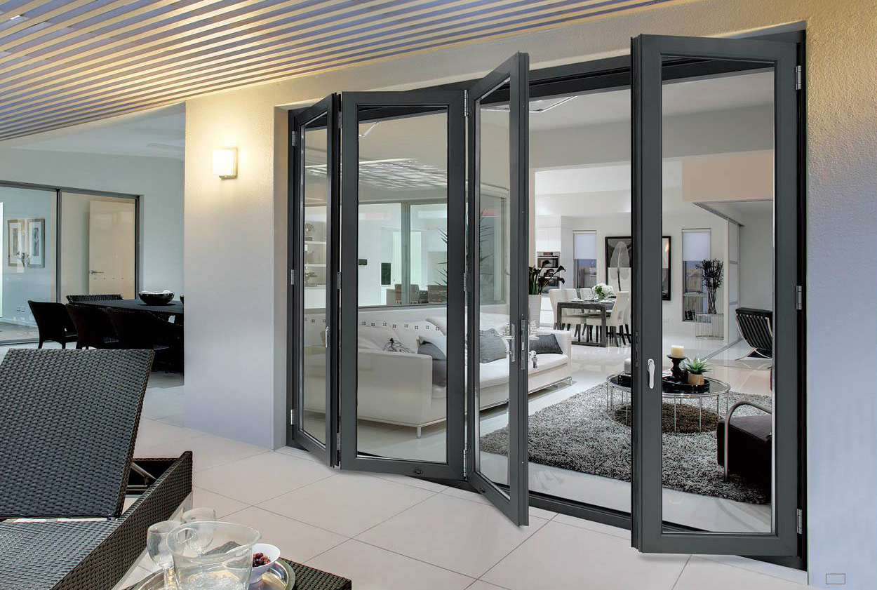 High And Low Waterproof Track Folding Door Humanized Alloy 6063 T5