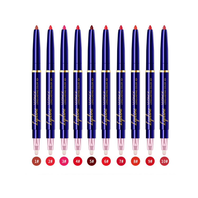 Автоматическая подводка для губ, ручка для губ, Подлинная двухсторонняя водостойкая стойкая увлажняющая не оставляющая следов подводка для губ с крючком