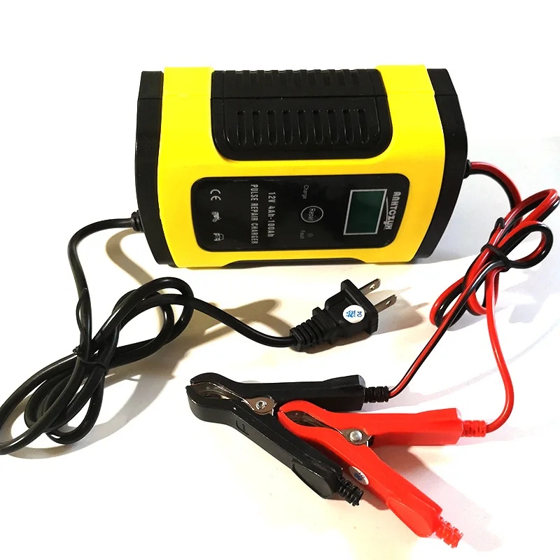 12V 6A Intelligent Car Motorcycle Battery Charger For Auto Moto Truck repair charger  AGM charger with LCD Display