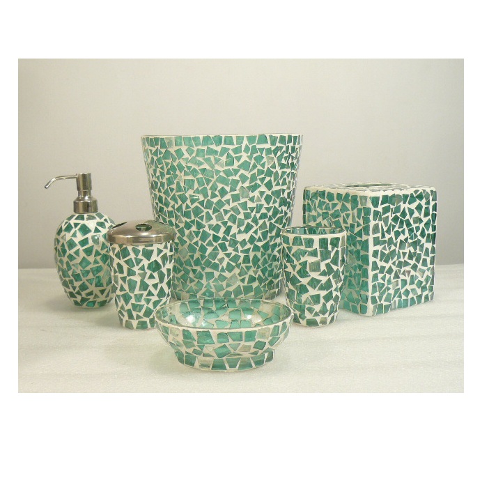 Calm Waters Light Aqua Mosaic Bath Accessories Green Bathroom Accessories Turquoise Bathroom Decor Purple Bathroom Decor