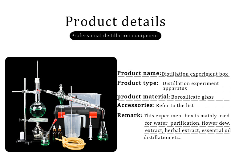 Top Quality 500ml Laboratory Glassware Set Distillation Apparatus