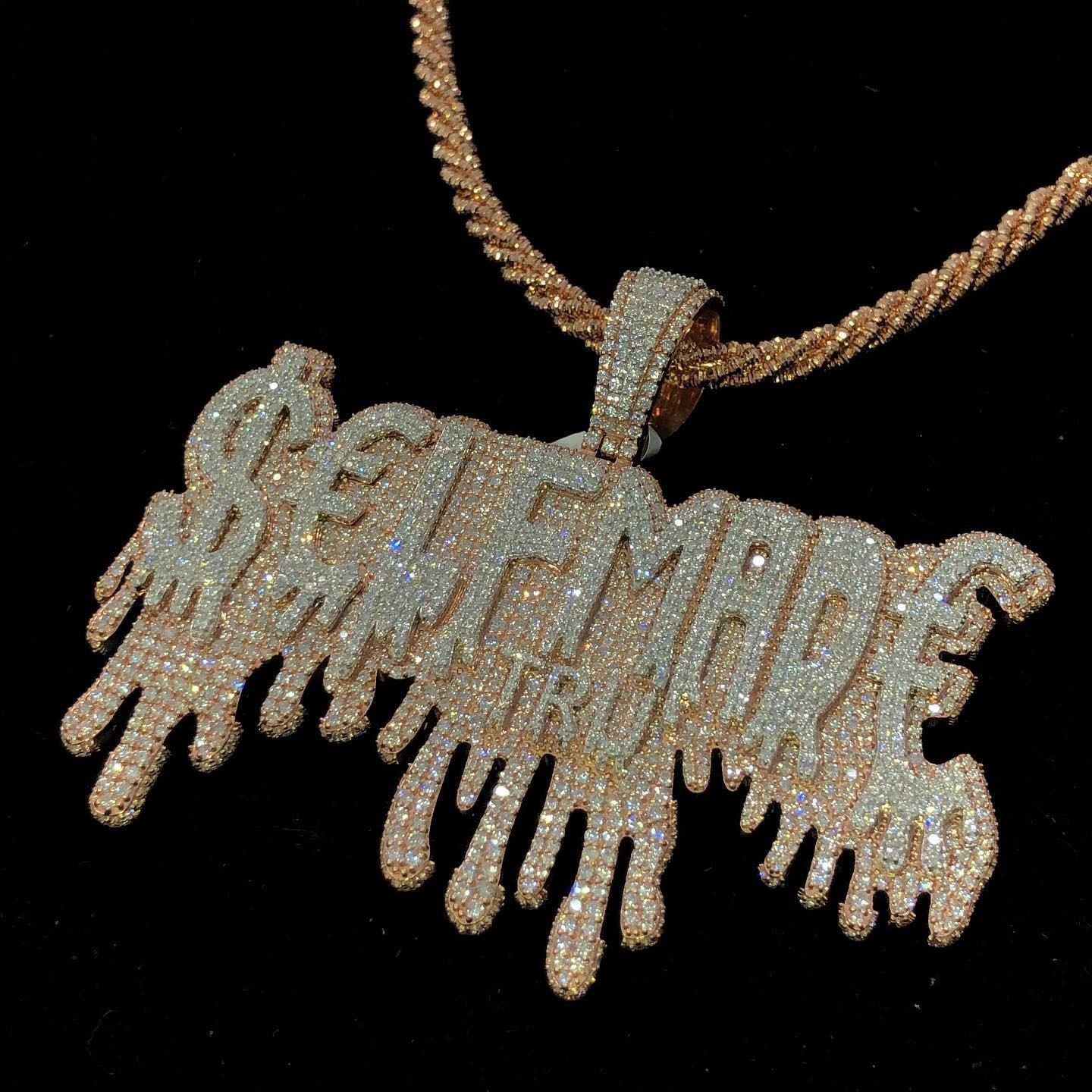 Luxury High End Jewelry HipHop Men Iced Out Letter Pendant Initial Pendant Moissanite Pendant With Cuban Link Chains