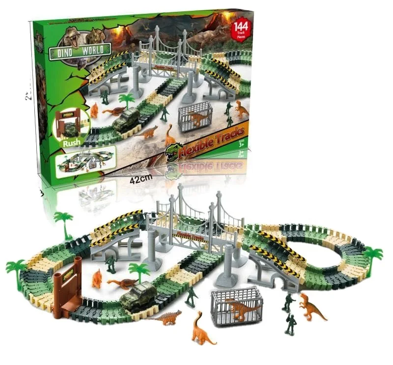 Лидер продаж на AMAZON, игрушки для дома DINO TRACK, Лидер продаж на Фейсбуке, игрушки «сделай сам» для помещений, игрушки «сделай сам» на батарейках