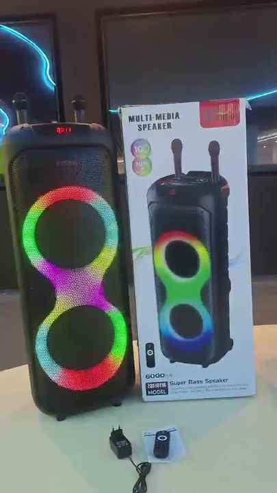 ZQS10215 Sing-e 60W ワイヤレスポータブルスピーカーと2本のマイク付き