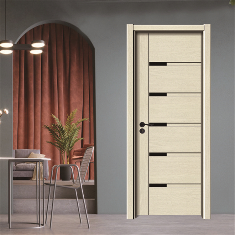 LS-040 Prettywood Low Price Interior Design Wooden Plastic PVC Bathroom WPC Doors