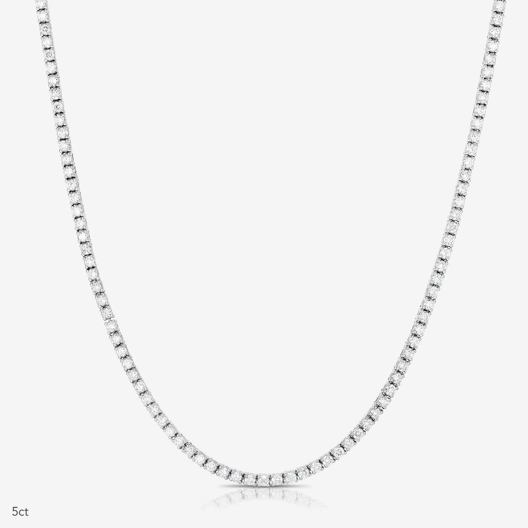 AAA GEMS 14K Real Gold Luxury Jewelry White Gold 3mm 4mm 5mm VVS Moissanite Diamond Tennis Chain Necklace For Women