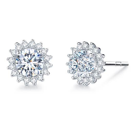Earings For Women 2021 Moissanite Diamond 2ct Earstuds 925 Sterling Silver Studs Set Moissanite earring