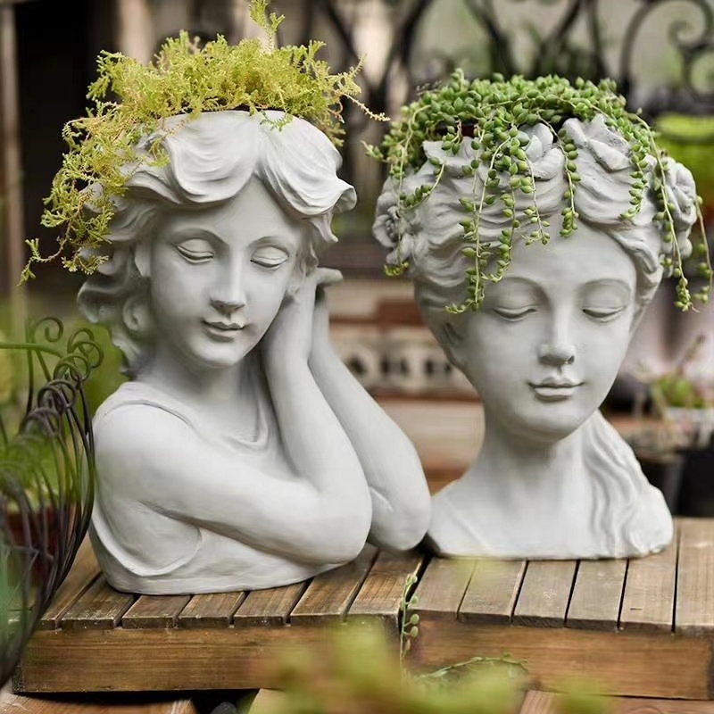 Best-Selling Nordic Design Creative Home Garden Retro Style Human Face Flowerpot Antique Design Handicarfs Plant Bonsia For Sale