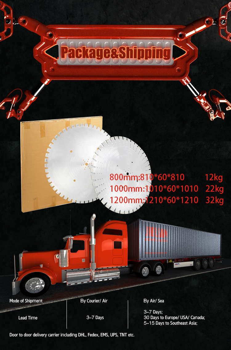 Wall Cutting Machine Accessories Durable High Speed Sharp Granite Marble Stone Cutting 800mm Diamond cutter circular Saw Blade