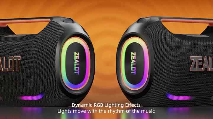 ell Zealot ZE41 250W Plastic RGB LED for Speaker with Rechargeable