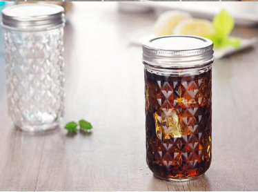 Wholesales Factory Price Glass Jar With Metal Cover/Glass Storage Jar With 2 Part Lid Top Glass