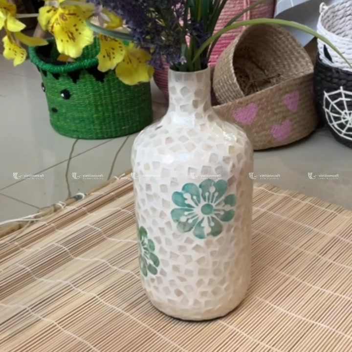 高品質の真珠母貝装飾花瓶、日常コレクション、家庭やレストラン用花瓶 