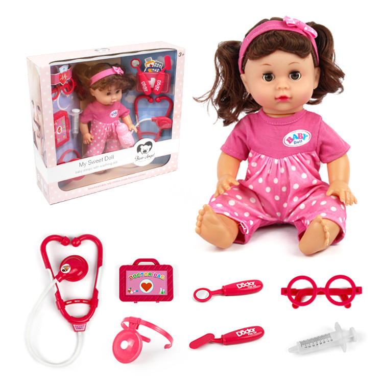 Экологически чистый высококачественный 14 дюймовый милый девочка с доктором набор куклы реборн игрушки для продажи Кукла Малыш
