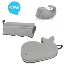 Baby Bath Set with three Bathtime Essentials Spout Cover Bath Kneeler mat Elbow rest Pad Grey
