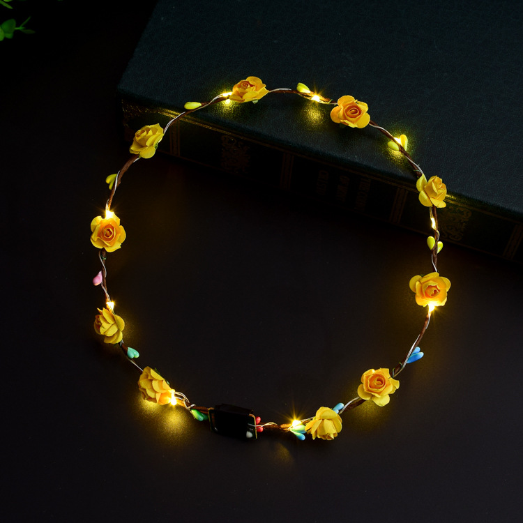 Fascia per capelli corona di fiori luminosa a LED ... - Shein