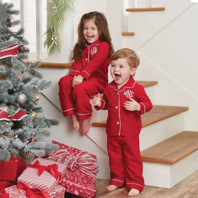 RTS хлопок blanks футболки для девочек с длинными рукавами, пижамы для детей Зимние Детские пижамы в рождественском стиле оптовая продажа оптом, одежда для сна