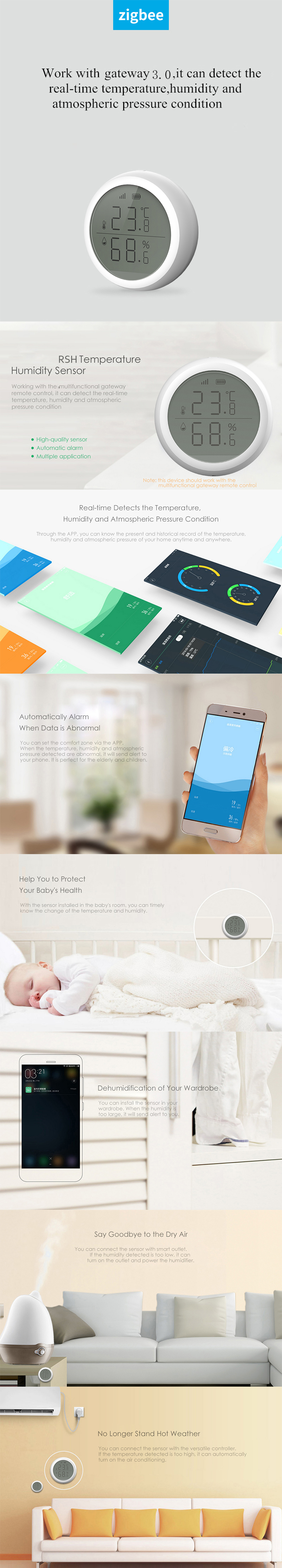 humidity & temperature smart sensor high precision temperature and humidity sensor BL Indoor Outdoor Thermometer