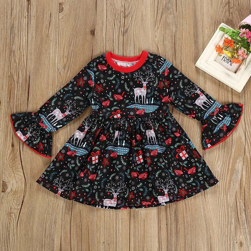 Оптовая продажа Лось модное рождественское платье для девочек