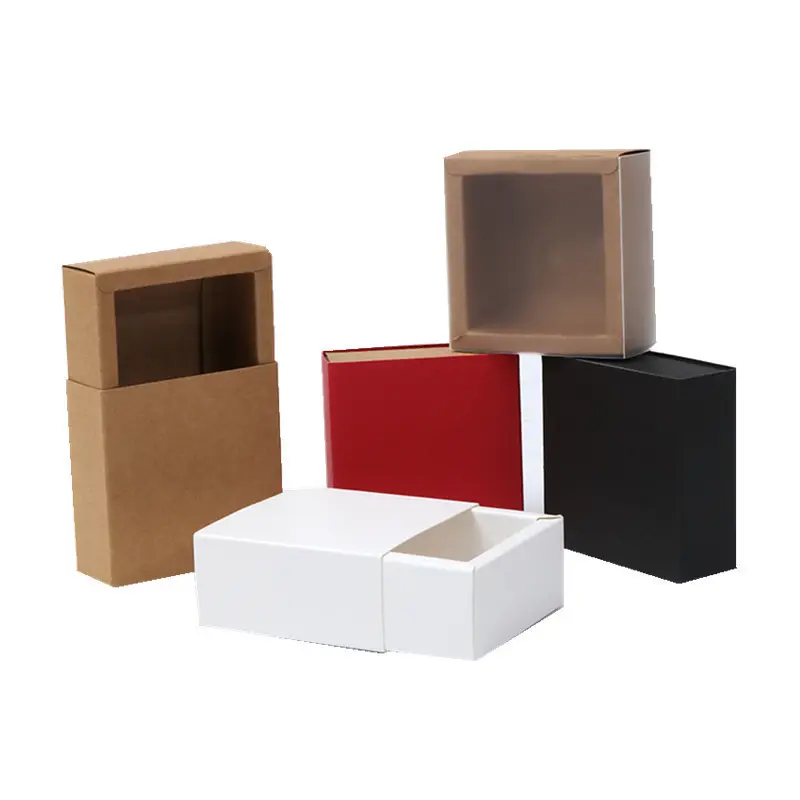 Custom White Color Matchbox Jewelry Set Slide Drawer Packaging Paper Box