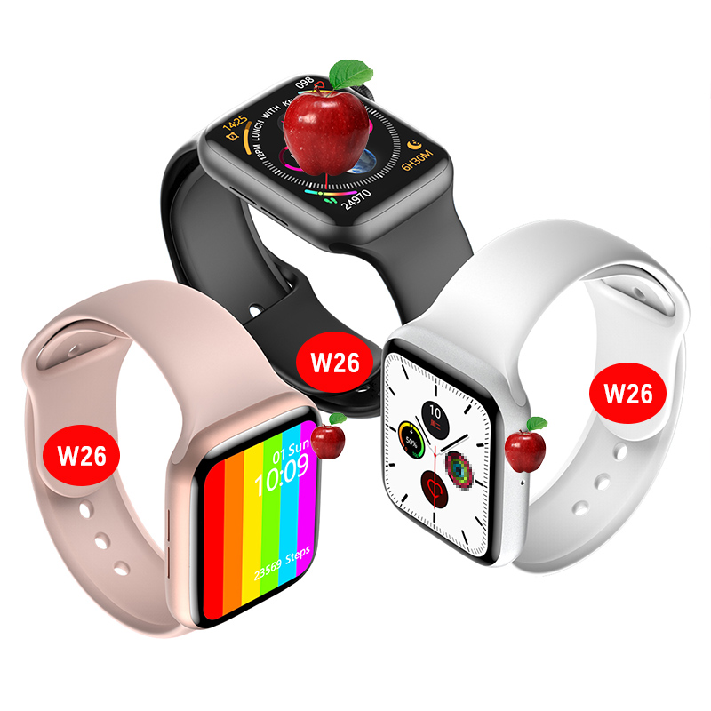 W26 большой HD экран BT Bluetooth вызов сердечного ритма водонепроницаемый спорт IP68 IWO фитнес смарт часы температура 2020 Smartwatch