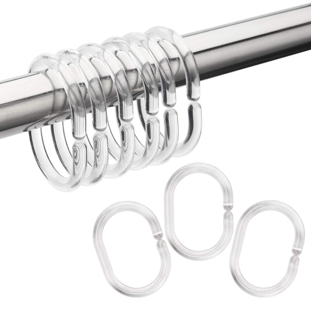 Top-spring 24Packs Shower Curtain Hooks with Clip Stainless Steel Rustproof