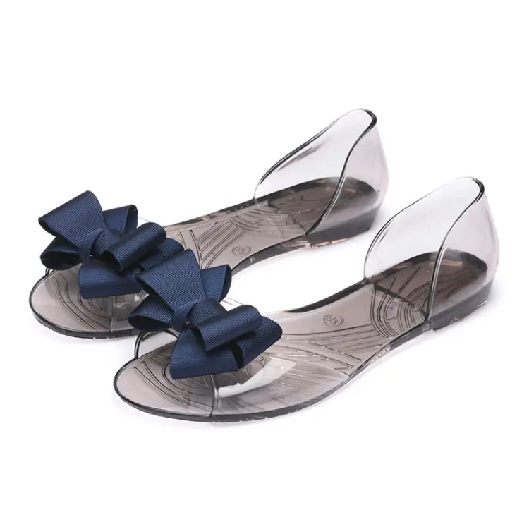 women's jelly sandals with bow