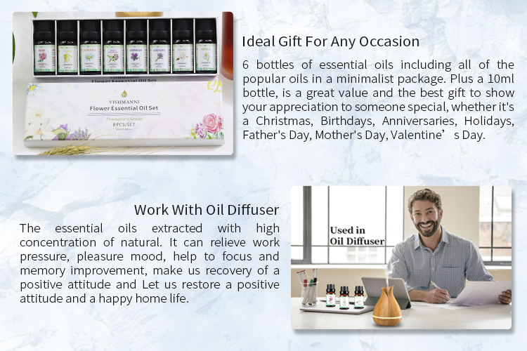 10ML Rose Geranium Aromatherapy Essential Oil Set Pure Natural