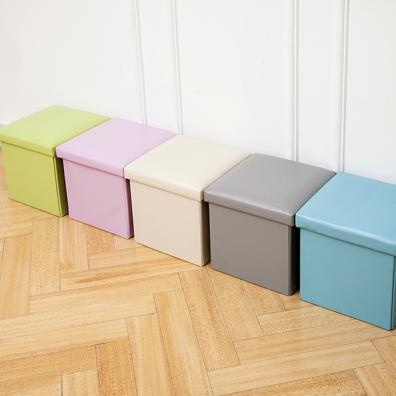 Горячая продажа хорошее качество PU складные сиденья коробка складная табуретка хранения Османской