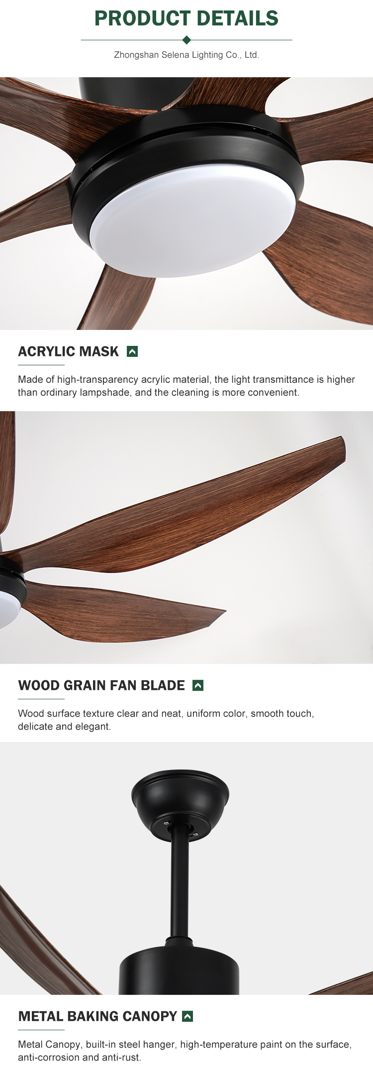 Breezelux 56 inch modern design 220 volts ceiling exhaust air conditioning remote control luxury wood ceiling fan with light