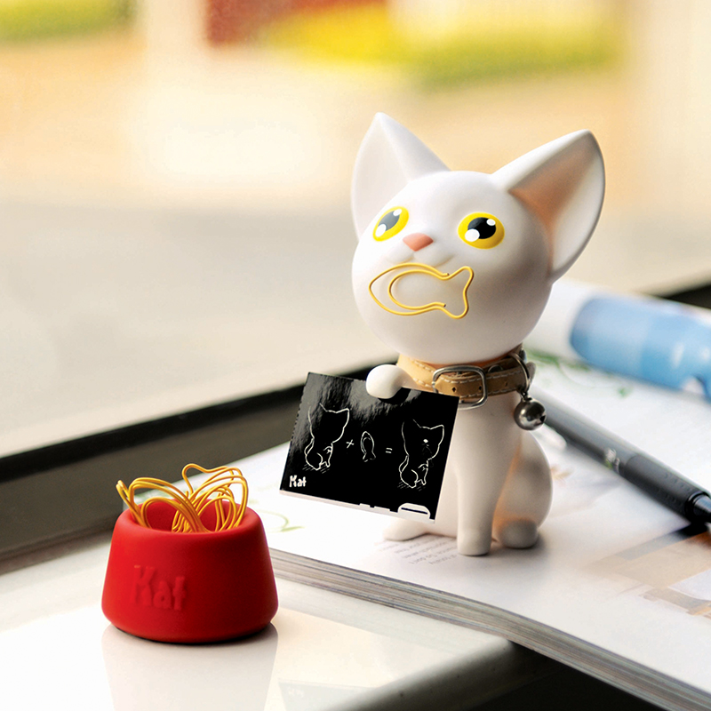 Новый металлический зажим в форме кошки Пластиковый магнитный держатель для бумаги