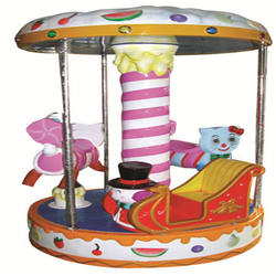Children Amusement Park Equipment MINI Carousel Kids Merry Go Round 2Seats For Sale