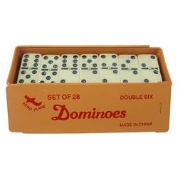 China Supplier Classic Table Domino-game Dominos Set in Plastic Box Double Six Dominoes With Golden Spinner