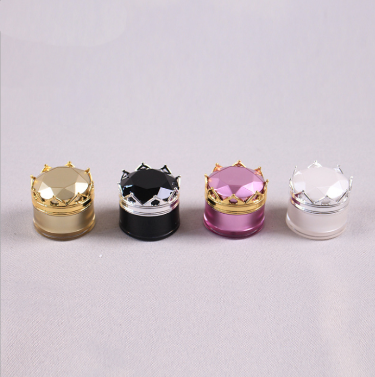 Recyclable Empty Eyeshadow Plastic Cosmetic Containers 15g Acrylic Crown Jar