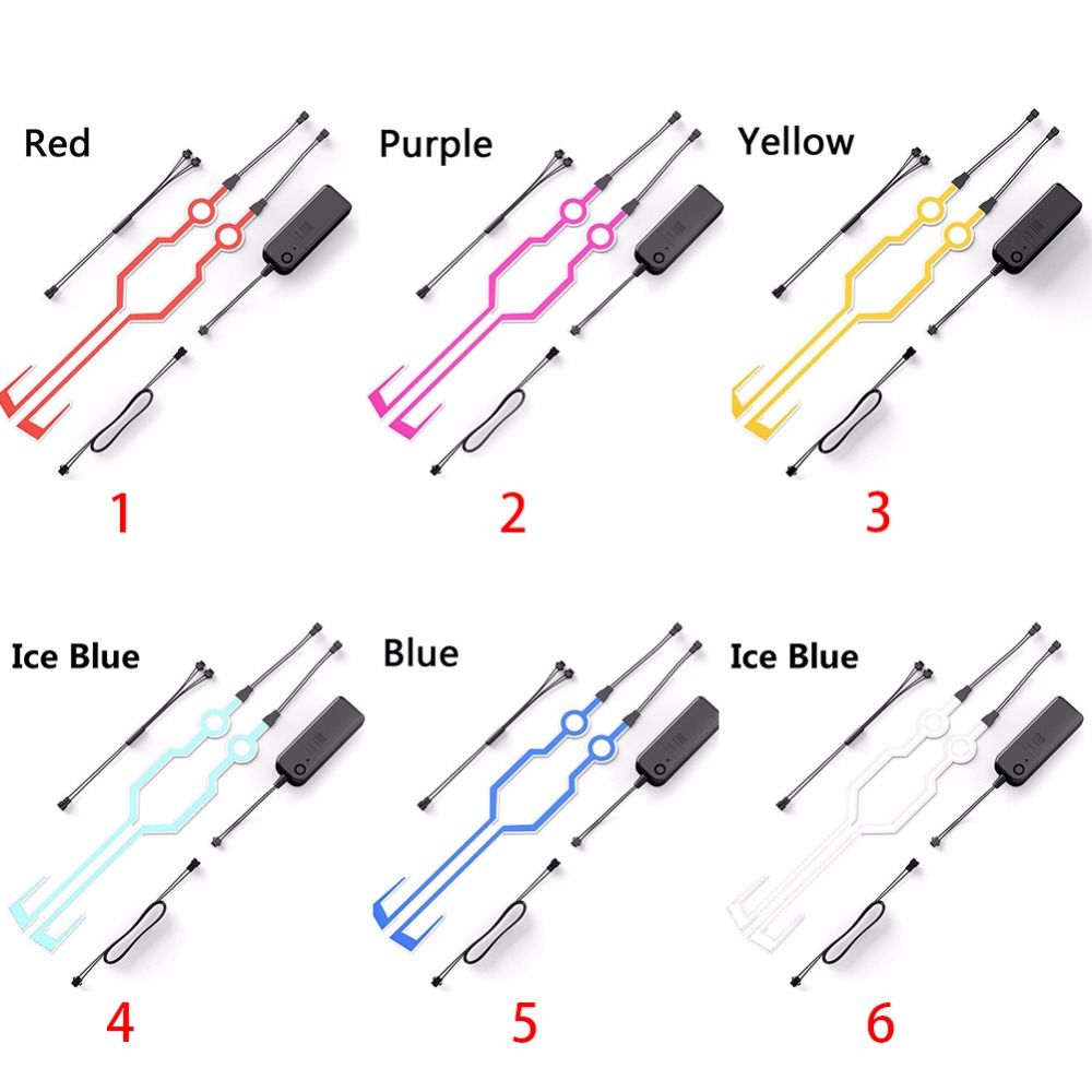 Motorcycle Night Riding Cold Light Signal Waterproof Durable Helmet Moto Kit Flashing Stripe LED Light Luminous Helmet Sticker