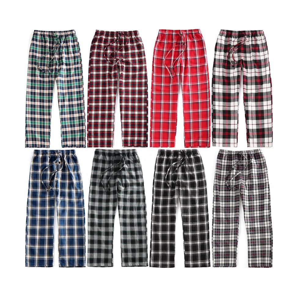 Фланелевые клетчатые штаны для сна, оптовая продажа, мужские брюки, высококачественные пижамные штаны, Хлопковые Штаны для мальчиков