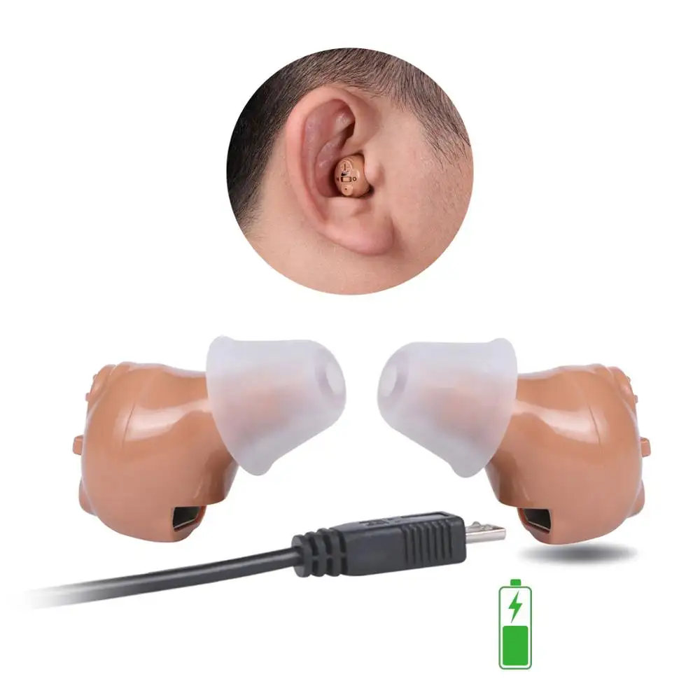 Miniaudífonos ITE para sordera audífono ajustable para la audición de 