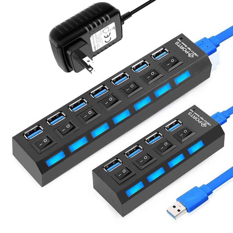 Высокоскоростной многопортовый адаптер 4 порта 7 портов Usb Hub 3,0 для ноутбука Ps4 Ps5