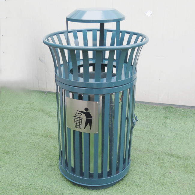 35/40/45/50L Outdoor Street Public Steel Garbage Trash bin Roadside Municipal Dustbin