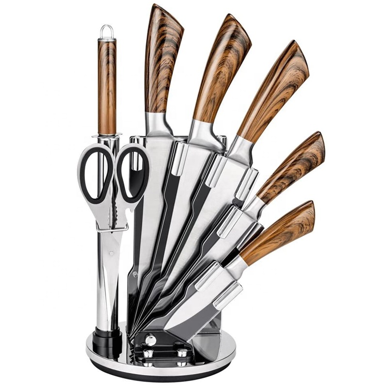 8 шт шеф-повара из нержавеющей стали ножи измельчения мяса мясника набор кухонных ножей с блока